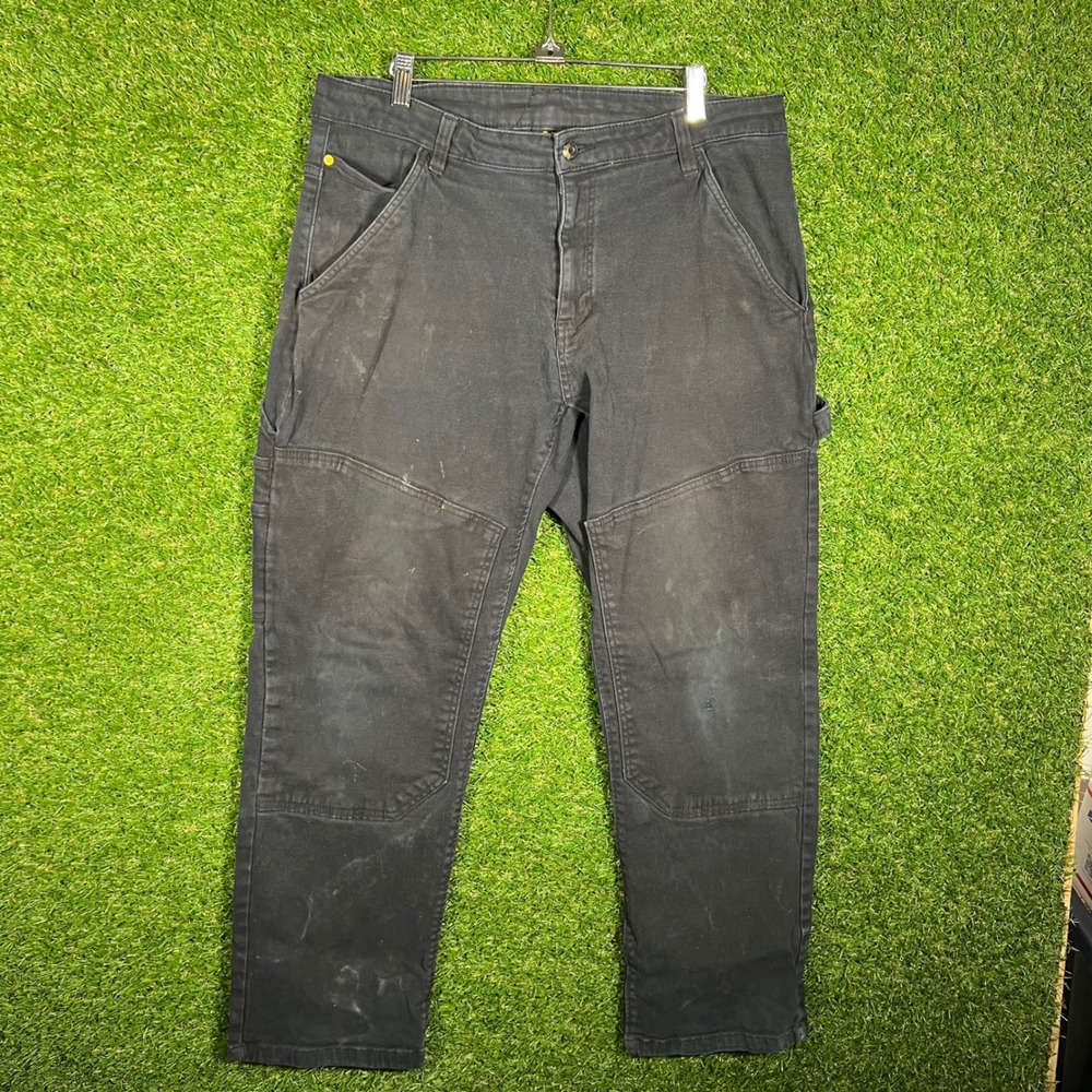 Caterpillar CAT Mens Work Pants Black Double Knee Carpenter Utility‎ 36x30